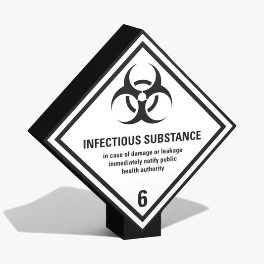 Infectious Substance Kennzeichnung von Gefahrenstoffen Klasse 6.2 ADR-Warntafel Lampe