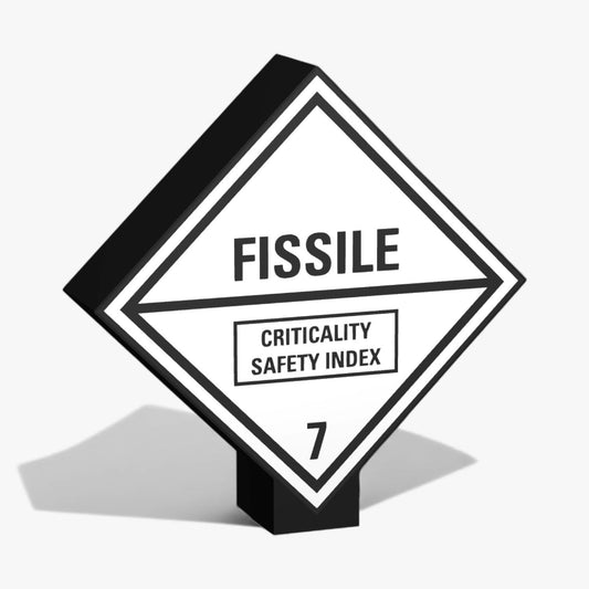 Fissile Kennzeichnung von Gefahrenstoffen Klasse 7 ADR-Warntafel Lampe