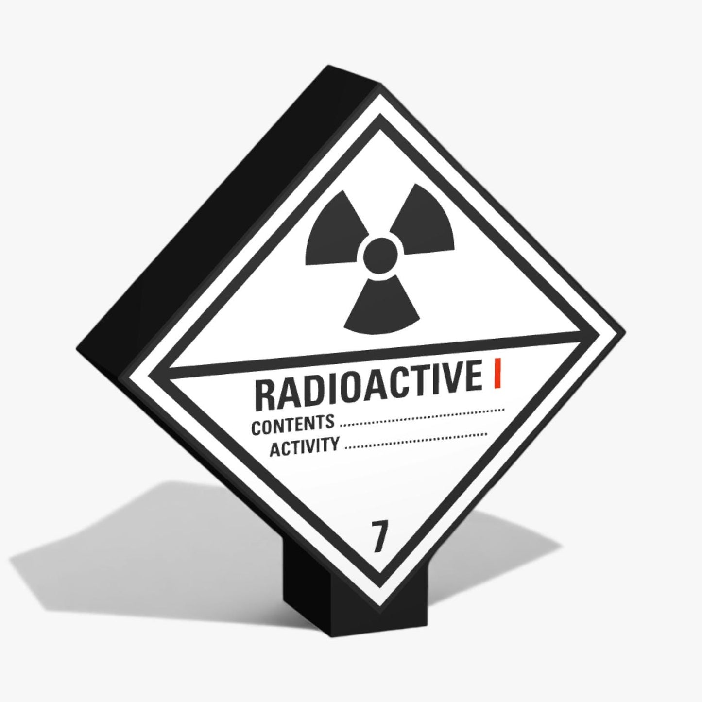 Radioactive 1 Kennzeichnung von Gefahrenstoffen Klasse 7 ADR-Warntafel Lampe