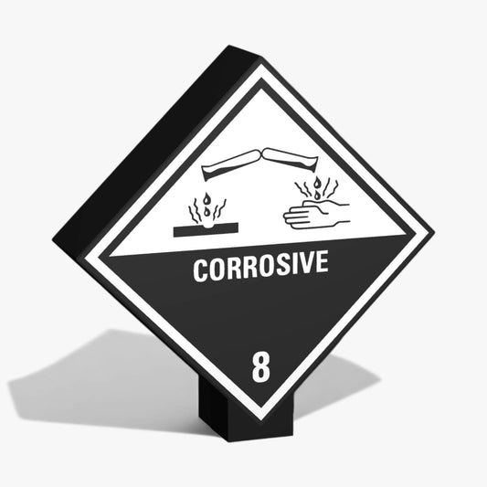 Corrosive Kennzeichnung von Gefahrenstoffen Klasse 8 ADR-Warntafel Lampe