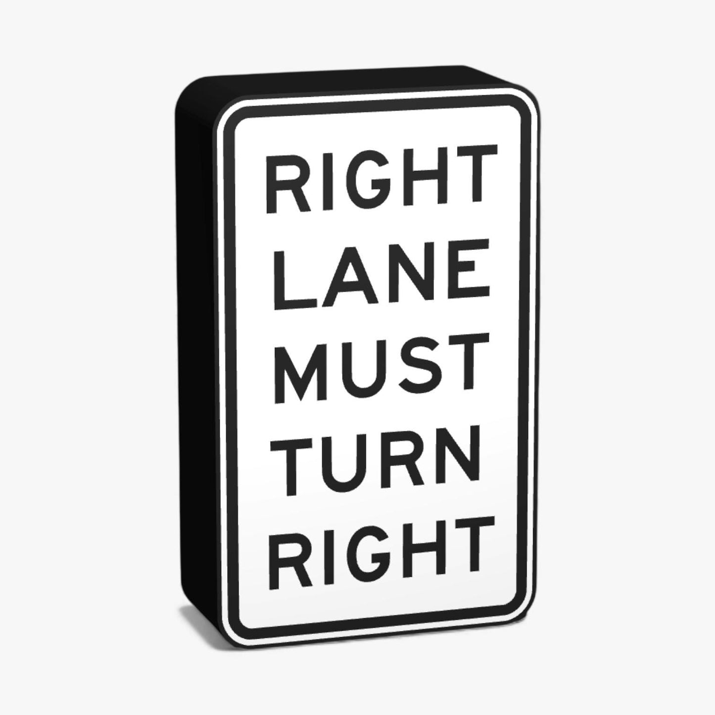 Right Lane Must Turn Right Australian Road Sign Lampe