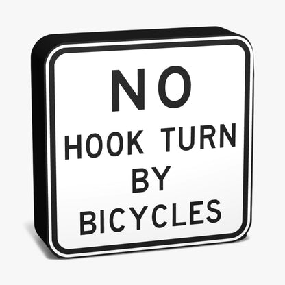 No hook turn by Bicycles Australian Road Sign Lampe