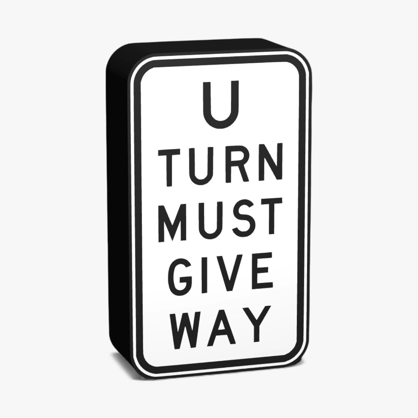 U-turn Must Give Way Australian Road Sign Lampe