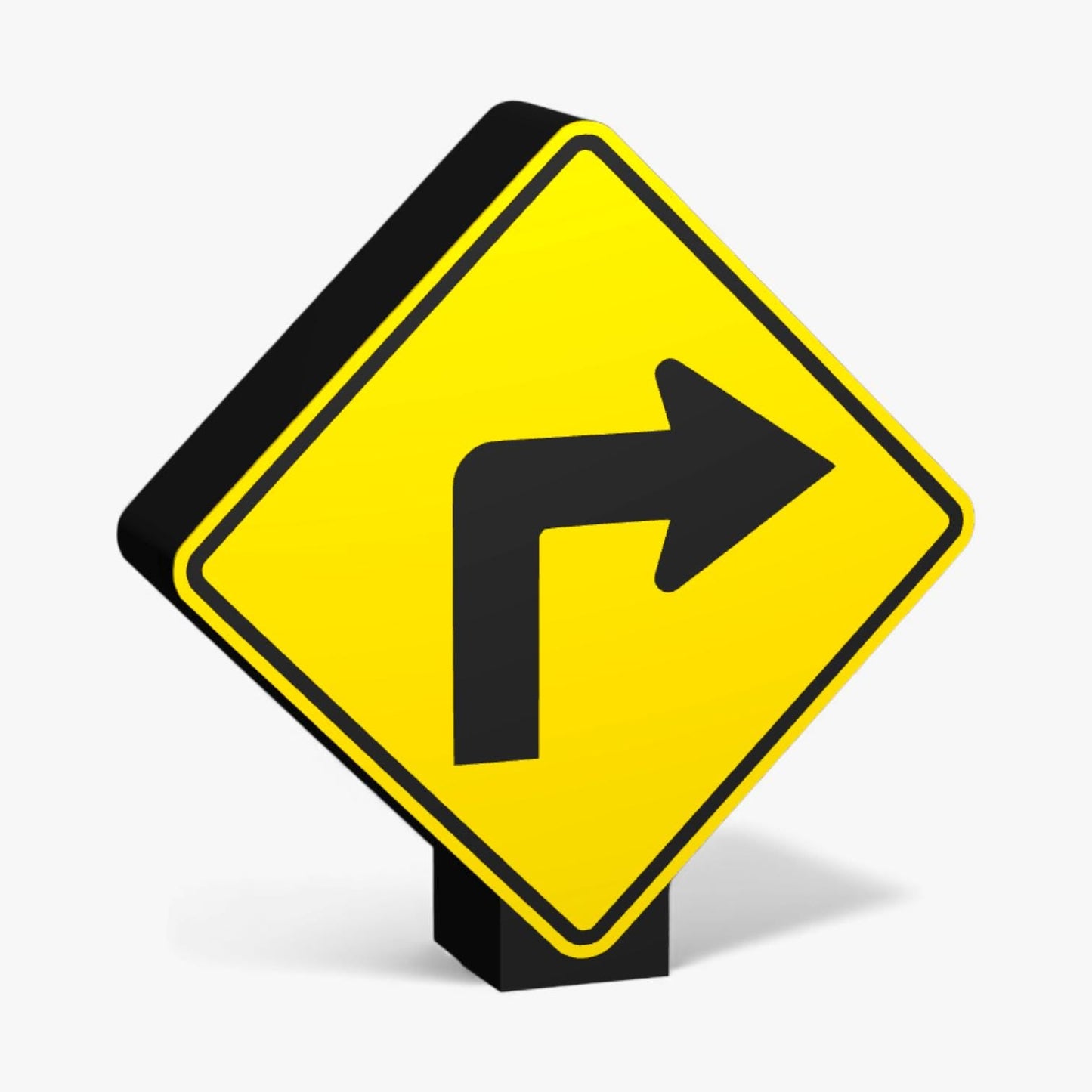 90 Sharp turn to right Australian Road Sign Lampe