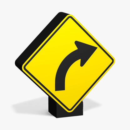 Curve to right Australian Road Sign Lampe