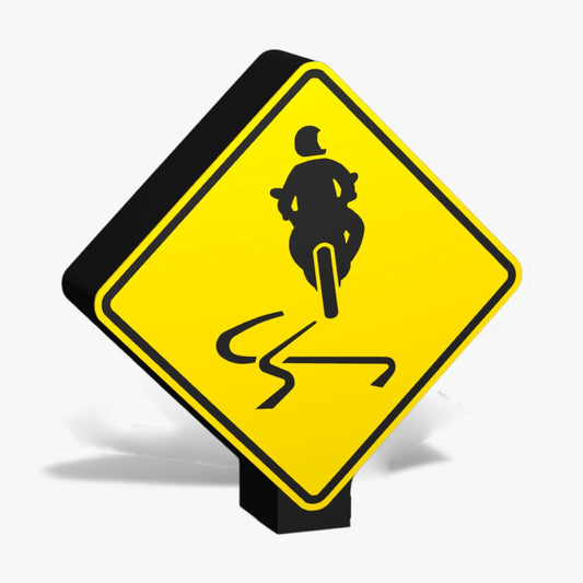 Slippery for Motorcycles Australian Road Sign Lampe