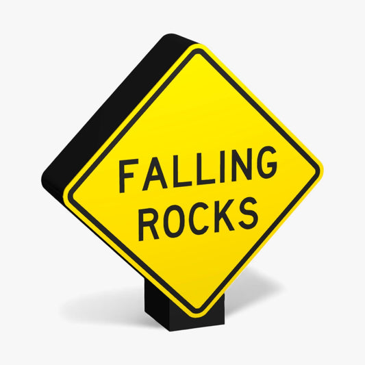 Falling Rocks Australian Road Sign Lampe