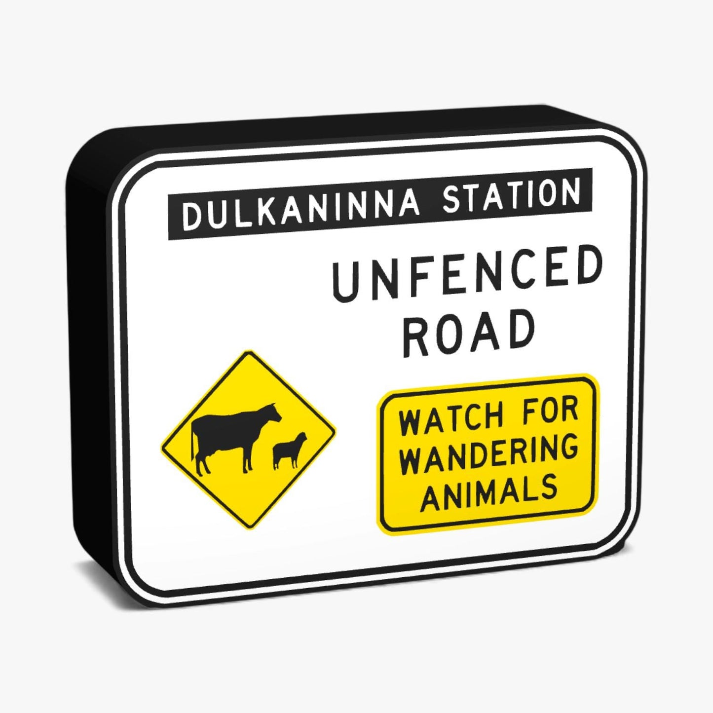 Unfenced Road Australian Road Sign Lampe
