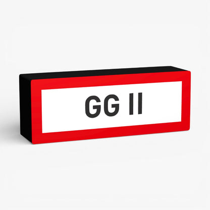 GG II Gefahrengruppe 2 Feuerwehrzeichen Lampe