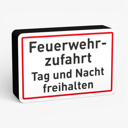 Feuerwehrzufahrt Tag und Nacht freihalten Rot Feuerwehrzeichen Lampe