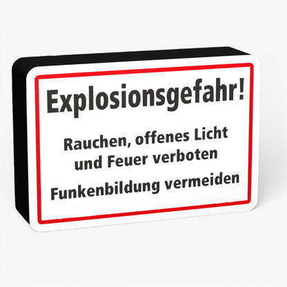 Explosionsgefahr! Feuerwehrzeichen Lampe