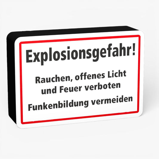 Explosionsgefahr! Feuerwehrzeichen Lampe