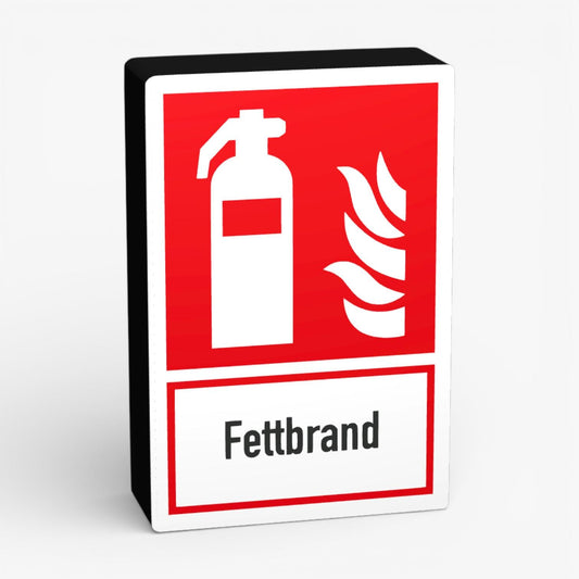 Fettbrand Rechteck Feuerwehrzeichen Lampe