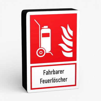 Fahrbarer Feuerlöscher Rechteck Feuerwehrzeichen Lampe