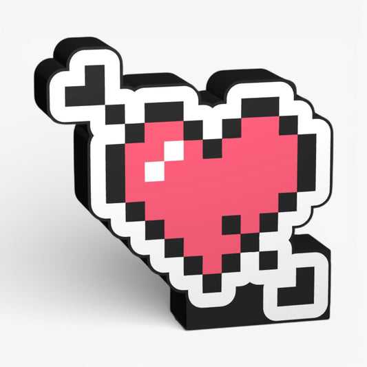 Rosa Pixel-Herz mit Pfeil Valentinstag Lampe