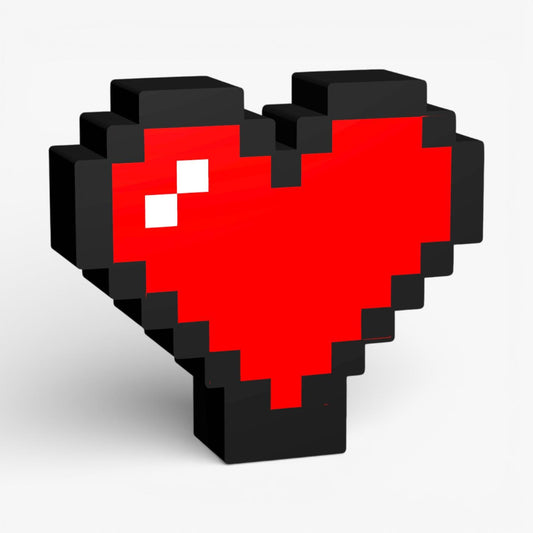 Rotes Pixel-Herz Valentinstag Lampe