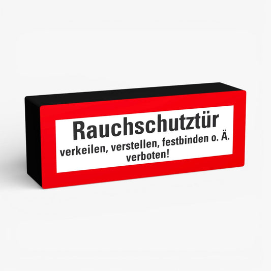Rauchschutztür verkeilen, festsellen Feuerwehrzeichen Lampe