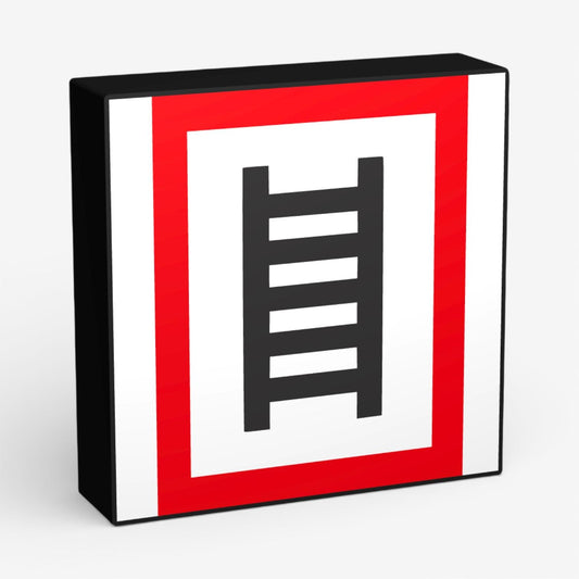 Stelle zum Anleitern Feuerwehrzeichen Lampe