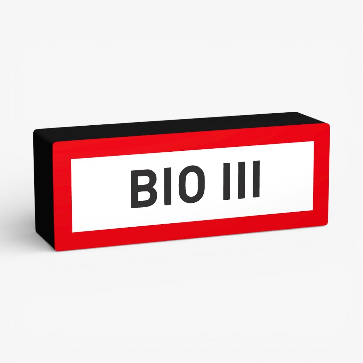 BIO III Biologische Gefahrengruppe 3 Feuerwehrzeichen Lampe