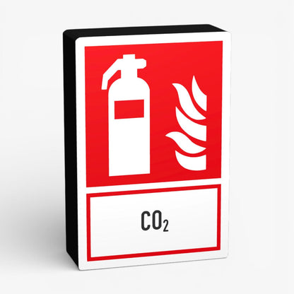 CO2 Rechteck Feuerwehrzeichen Lampe