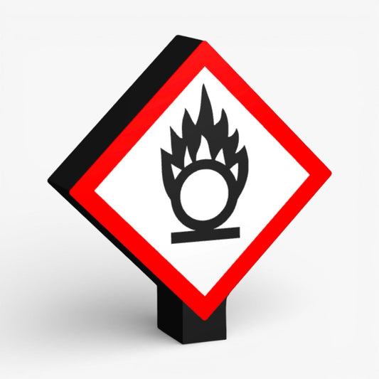 Flamme über einem Kreis GHS-Kennzeichnungen Lampe