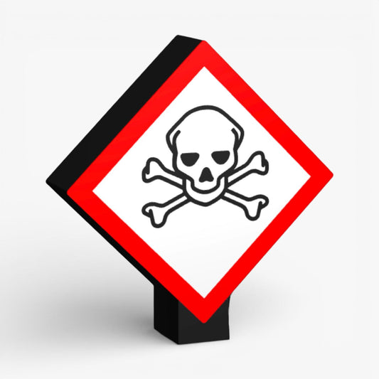 Totenkopf mit gekreuzten Knochen GHS-Kennzeichnungen Lampe