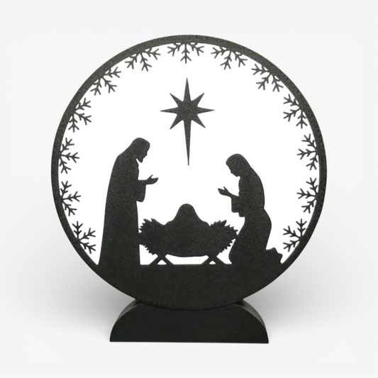 Krippe mit Nonnen Rund Kirche Lampe